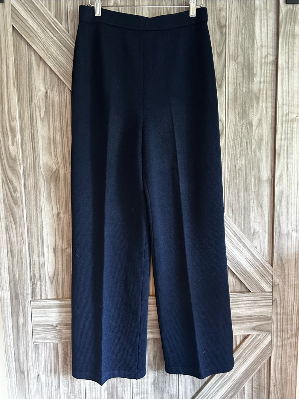 Vintage St. John Collection Navy Blue Santana Knit Wide Leg Pants – Size Medium